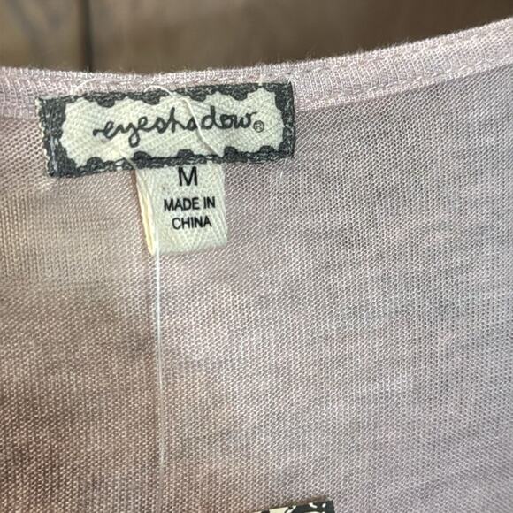 NWT Eyeshadow Tank Top Pink White Lace Detail Glitter Sheer Size Medium - Picture 6 of 7